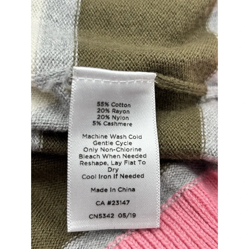 Talbots Supersoft Sweater Womens XL‎ Striped Cashmere Blend Lightweight Preppy